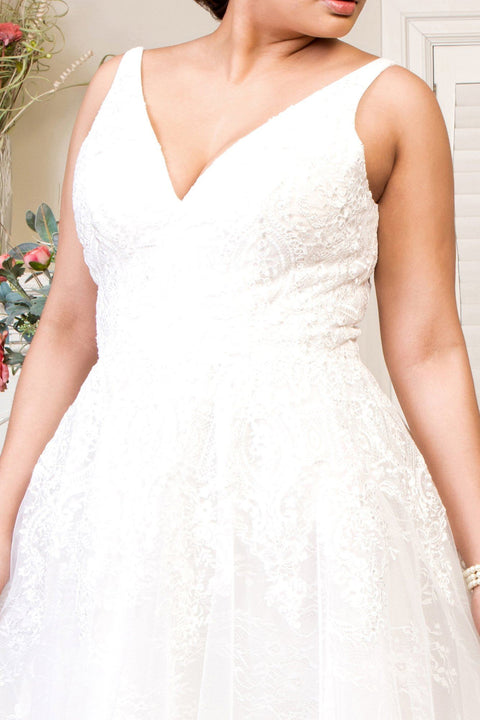 Elizabeth K GL1902's Bridal Gown with Embroidered Lace Detailing – alternate view 5