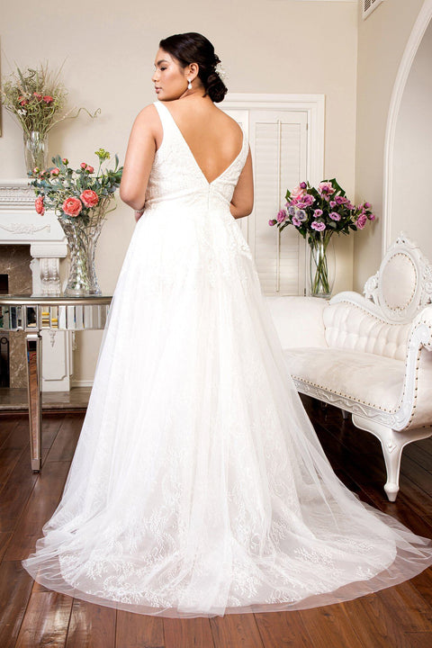 Elizabeth K GL1902's Bridal Gown with Embroidered Lace Detailing – alternate view 4