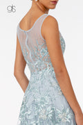 Elizabeth K GL2979's Sleeveless A-line Dress with Embroidered Detailing
