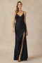 Juliet 282's Fitted Slit Dress with Elaborate Embroidery