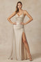 Juliet 282's Fitted Slit Dress with Elaborate Embroidery