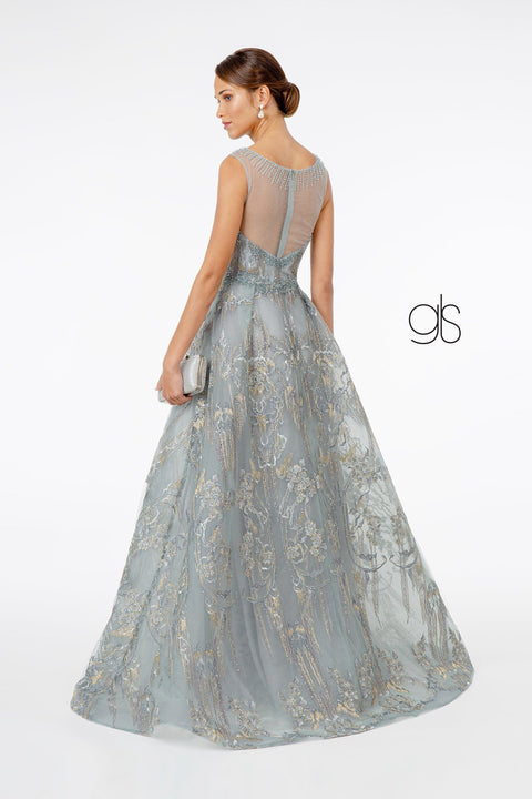 Embroidered Long Illusion Sweetheart Dress by Elizabeth K GL2980