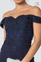 Elizabeth K GL2708's Off-Shoulder Dress with Elaborate Embroidery and Slit