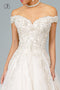 Embroidered Long Off Shoulder Wedding Dress by Elizabeth K GL1832
