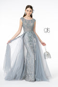 Embroidered Mermaid Dress with Over Skirt by Elizabeth K GL1808