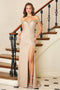 Adora 3092's Off-Shoulder Gown with Metallic Glitter and Elaborate Embroidery