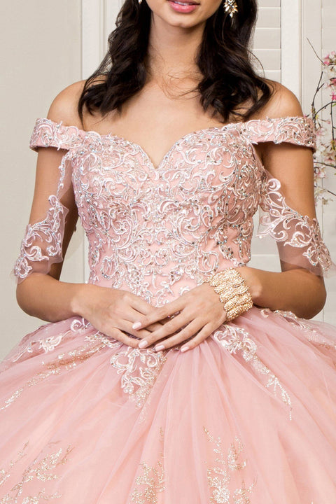Off Shoulder Embroidered Ball Gown by Elizabeth K GL1941