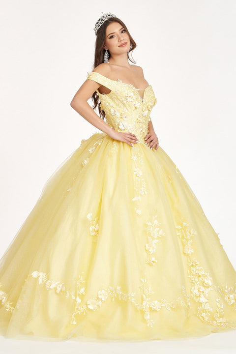 Elizabeth K GL1958's Off-Shoulder Ball Gown with Elaborate Embroidery