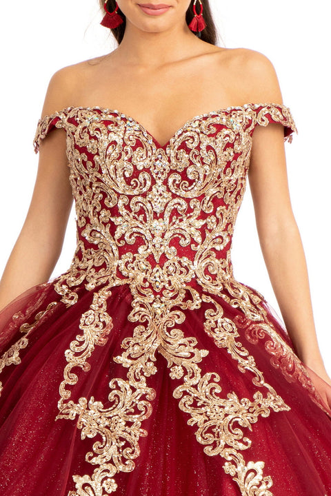 Off Shoulder Embroidered Ball Gown by Elizabeth K GL1972