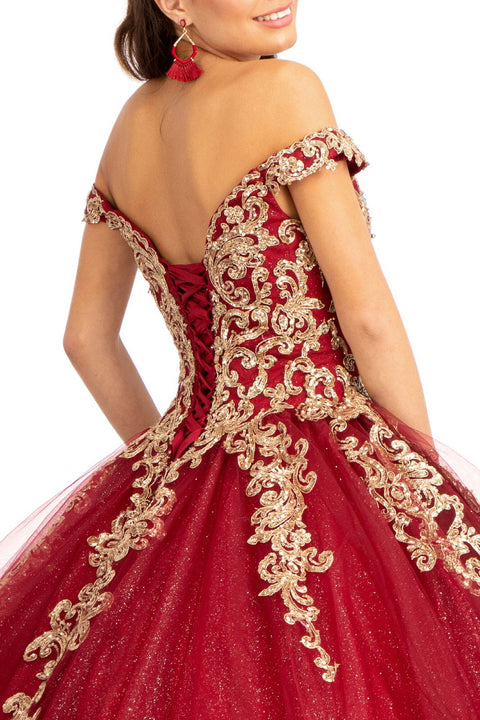 Off Shoulder Embroidered Ball Gown by Elizabeth K GL1972