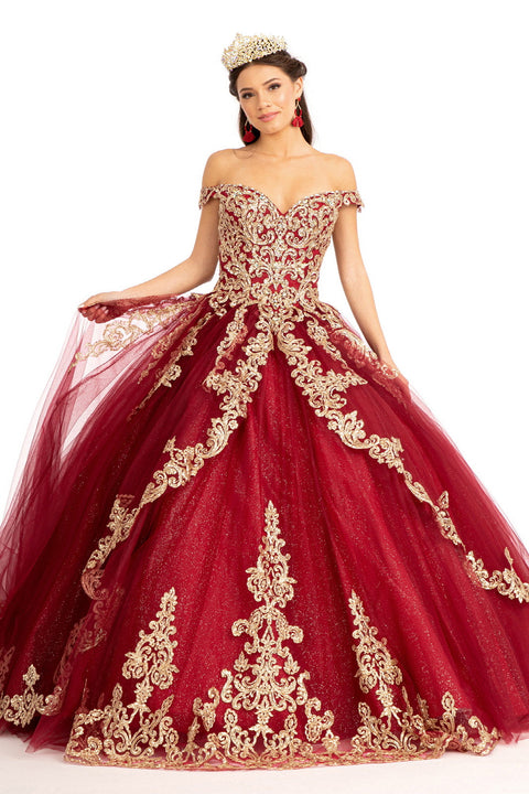 Off Shoulder Embroidered Ball Gown by Elizabeth K GL1972