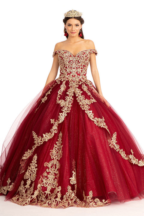 Off Shoulder Embroidered Ball Gown by Elizabeth K GL1972