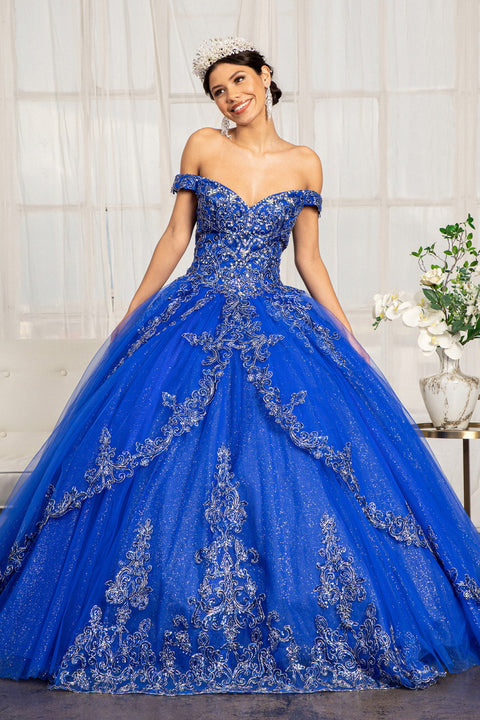 Off Shoulder Embroidered Ball Gown by Elizabeth K GL1972