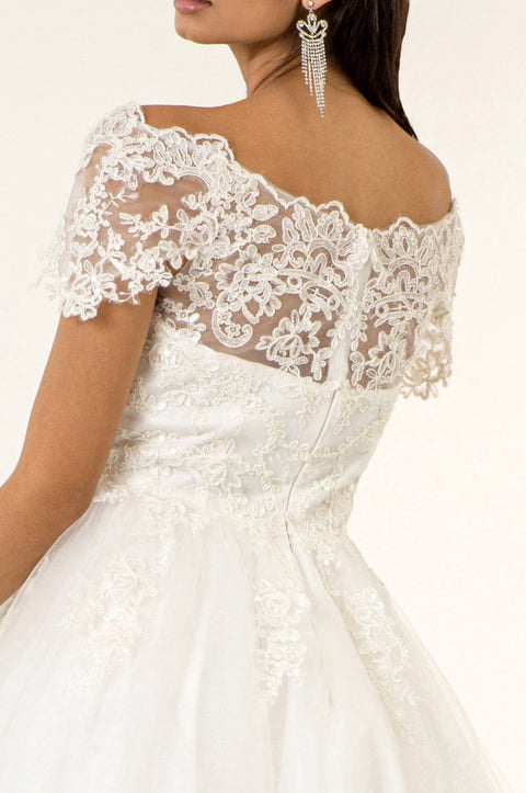 Embroidered Short Off Shoulder Dress by Elizabeth K GS1953