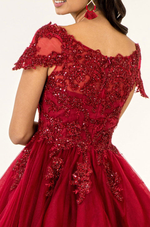 Embroidered Short Off Shoulder Dress by Elizabeth K GS1953