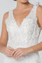 Elizabeth K GL2814's Sleeveless Mermaid Wedding Gown with Elaborate Embroidery