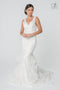 Elizabeth K GL2814's Sleeveless Mermaid Wedding Gown with Elaborate Embroidery