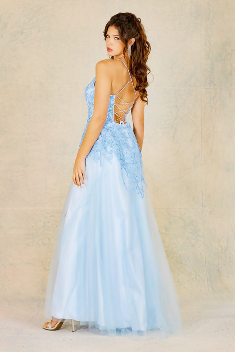 Adora 3099's Sleeveless Gown with Sheer Details and Elaborate Embroidery