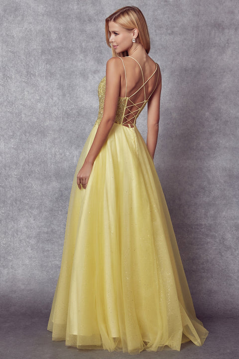 Sparkle Embroidered Tulle Gown by Juliet 268