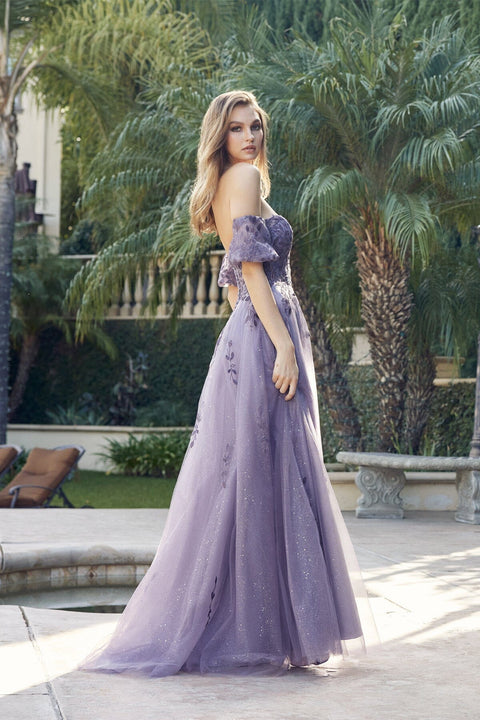 Juliet 2409's A-line Gown with Elaborate Embroidery and Strapless Design