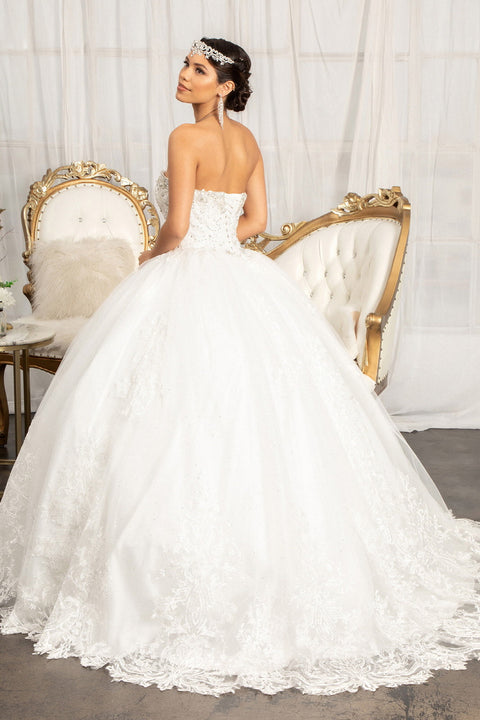 Strapless Embroidered Ball Gown by Elizabeth K GL3017