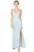 Eureka Fashion - 9933 Glitter Jersey V-neck Sheath Dress - 1 pc Ice Blue In Size M Available