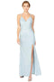 Eureka Fashion - 9933 Glitter Jersey V-neck Sheath Dress - 1 pc Ice Blue In Size M Available