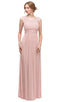 Eureka Fashion - Pearl Embroidered Neckline Chiffon A-Line Gown 2027 - 1 pc Dusty/Pink In Size XL Available