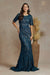 Mid-Sleeve Fitted Applique Gown by Nox Anabel JQ506