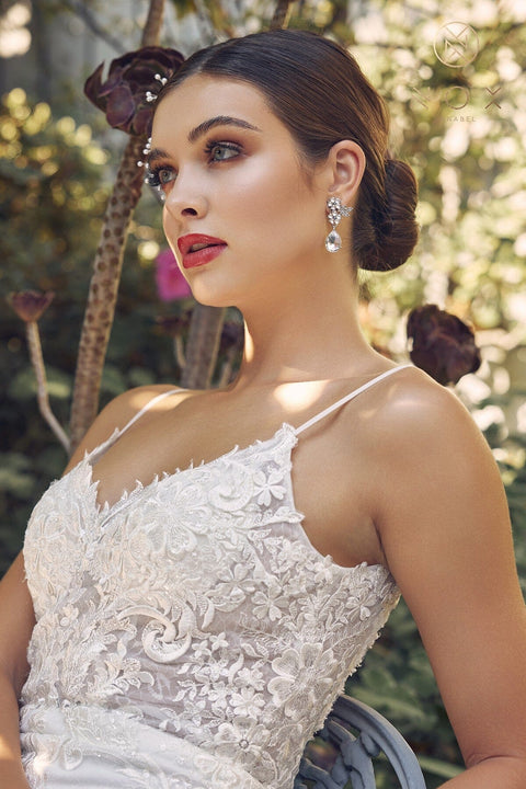 Sleeveless Fitted Applique Bridal Gown by Nox Anabel JW939