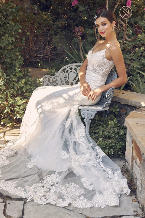 Sleeveless Fitted Applique Bridal Gown by Nox Anabel JW939