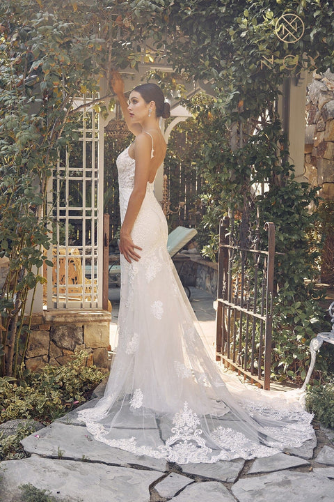 Sleeveless Fitted Applique Bridal Gown by Nox Anabel JW939