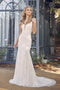 Applique Fitted V-Neck Wedding Dress by Nox Anabel JE949