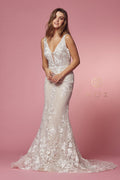 Wedding Gown with Fitted Appliques by Nox Anabel JW908