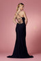 Cowl Neck Fitted Lace-Up Back Gown by Nox Anabel E1007