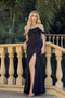 Juliet 2407's Fitted Corset Gown with Off-Shoulder Design and Elaborate Embroidery