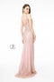 Fitted V-Neck Glitter Gown by Elizabeth K GL1844