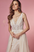 A-line Tulle Gown with Fitted Lace by Nox Anabel E474