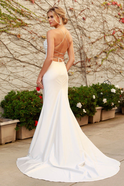 Long Fitted  Cowl Neck Dress by Nox Anabel R472