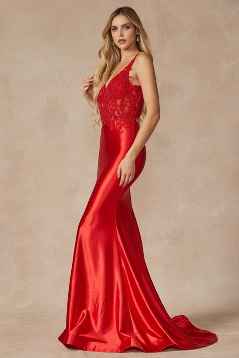 Juliet 296's Fitted Dress with Elaborate Embroidered Bodice