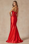 Juliet 299: Long V-Neck Jersey Dress with Fitted Silhouette and Slit