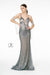 Fitted Long Metallic Glitter Ombre Dress by Elizabeth K GL2929