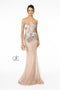 Fitted Long Metallic Glitter Ombre Dress by Elizabeth K GL2929