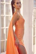 One Shoulder Fitted Long Dress by Nox Anabel E1039