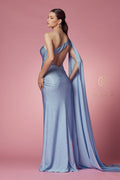 One Shoulder Fitted Long Dress by Nox Anabel E1039