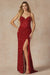 Long Fitted Sequin Velvet Corset Dress by Juliet 2408