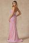 Juliet 2406: Sleeveless Fitted Long Sequin Velvet Dress