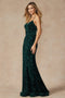 Juliet 2406: Sleeveless Fitted Long Sequin Velvet Dress