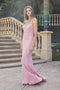 Juliet 2406: Sleeveless Fitted Long Sequin Velvet Dress