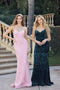 Juliet 2406: Sleeveless Fitted Long Sequin Velvet Dress